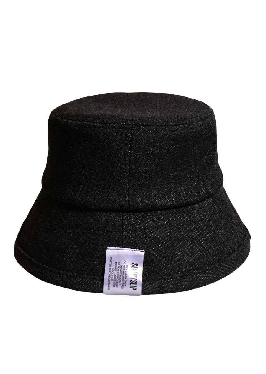 [unisex]CANVAS BLACK BUCKET HAT