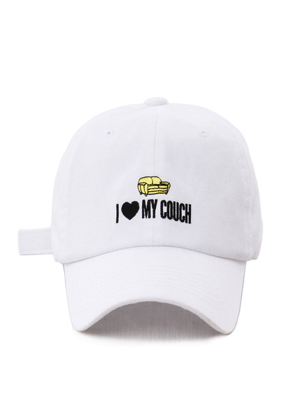 [unisex]I LOVE COUCH WHITE BALL CAP