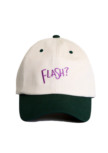 [unisex]FLASH? IVORY/GREEN BALL CAP
