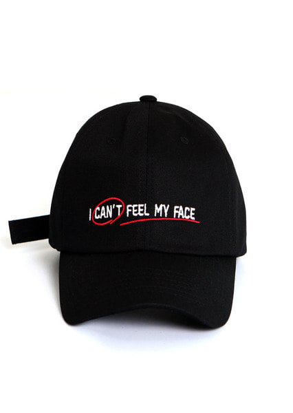 [unisex]I CAN&#039;T FEEL MY FACE BLACK BALL CAP