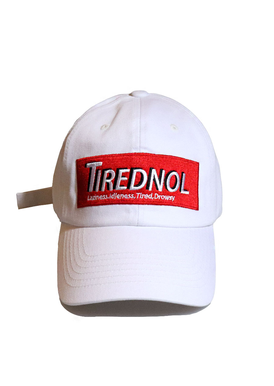 [unisex]TIREDNOL BOX WHITE BALL CAP