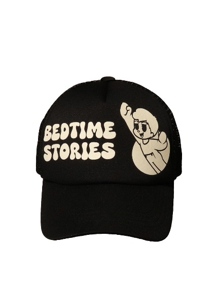 BEDTIME STORIES BLACK TRUCKER HAT