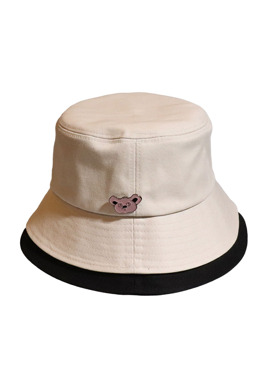 [unisex]KOALA BEIGE/BLACK BUCKET HAT