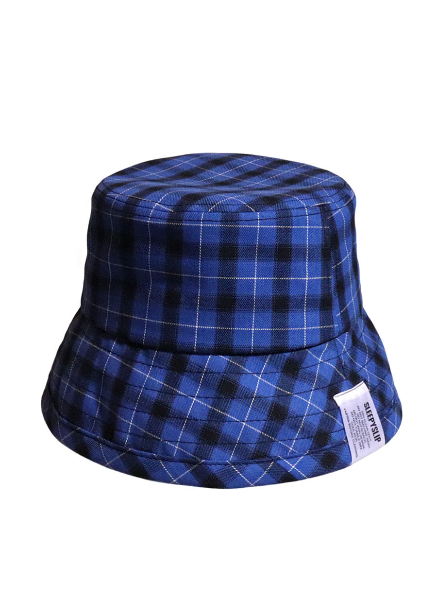[unisex]19CHECK BLUE/BLACK BUCKET HAT