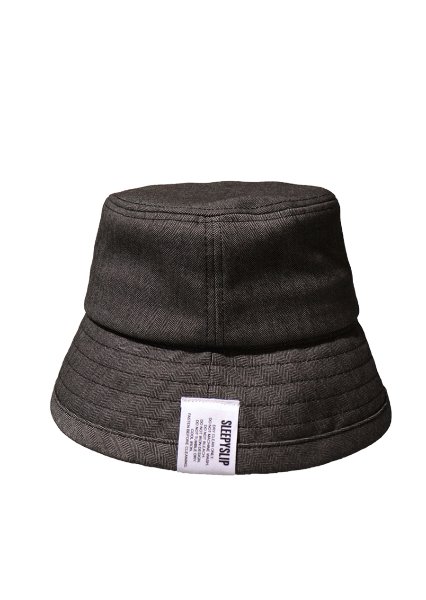 [unisex]SL HERRINGBONE BLACK BUCKET HAT