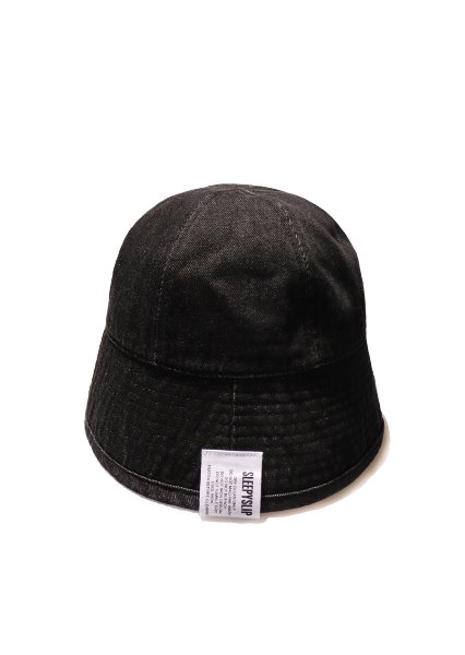 [unisex]ROUND BLACK DENIM BUCKET HAT