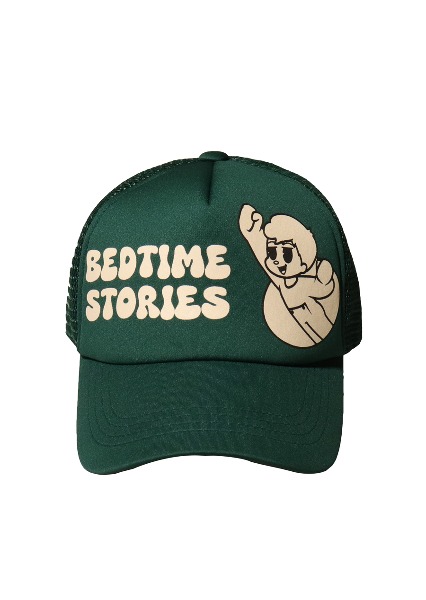 BEDTIME STORIES GREEN TRUCKER HAT